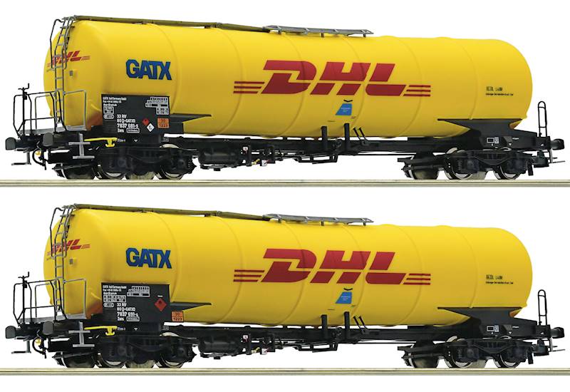 Zestaw 2 cystern Zans, GATX DHL H0 Roco 76024