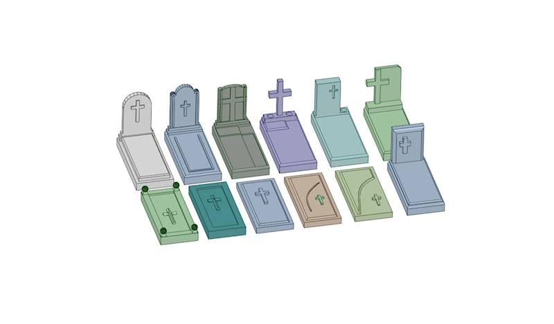 Nagrobki cmentarne 10szt + 2szt gratis 1/87 H0 MKB