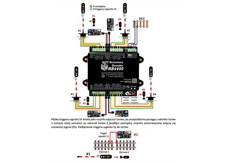 DCC Dekoder akcesoriów Railbox RB4400