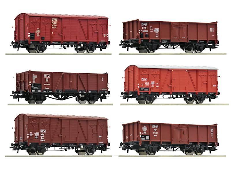 Set 6 wagonów towarowych  OPW III H0  ROCO 6600098