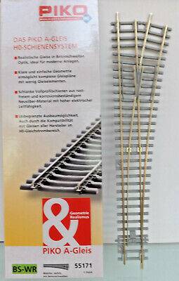 Zwrotnica Łukowa WR H0 PIKO 55171 na betonie 