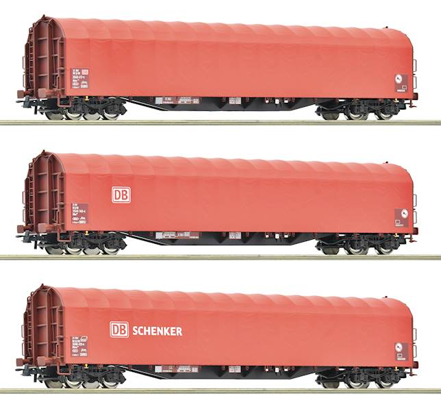 Set 3 wagonów plandekowych DB AG H0 Roco 6600156