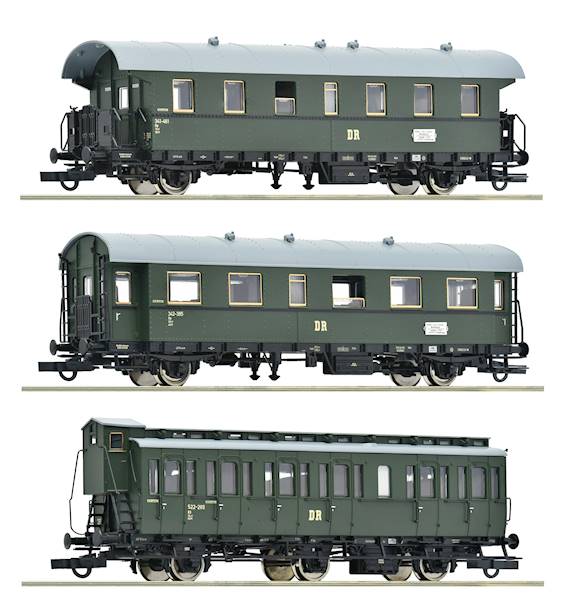 Set 3 wagonów pasażerskich H0 DR  Roco 6200131