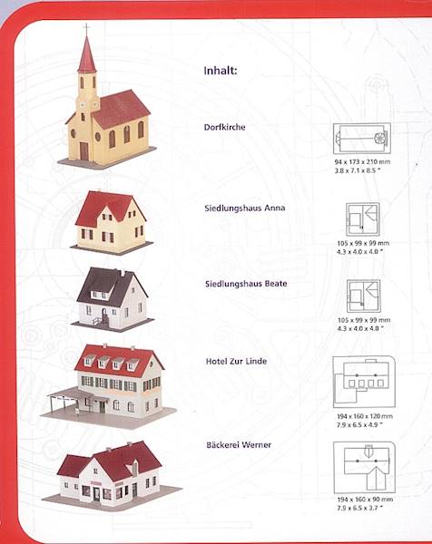 Zestaw 5 budynków wieś  H0 PIKO 61925