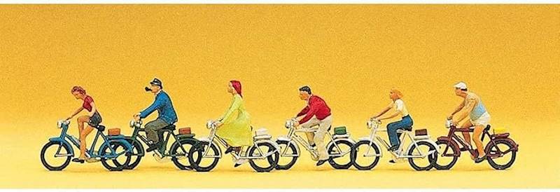 10091 Preiser Rowerzyści 6szt  H0