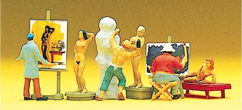 10106 Preiser Artyści, malarze i modelki  H0