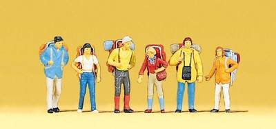 10113 Preiser Turyści z plecakami H0