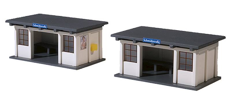 Auhagen 11419 – Wiaty autobusowe / 2 szt Skala H0 