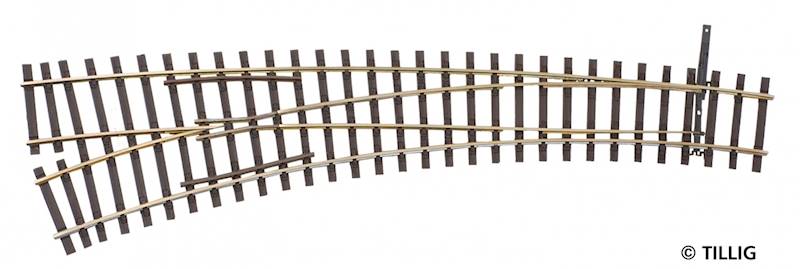 Tillig 85364 Rozjazd łukowy 15°/ 30° lewy H0 