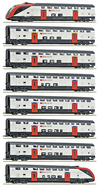 ROCO 7710007 Zestaw 8-elementowy RABe 502, SBB H0