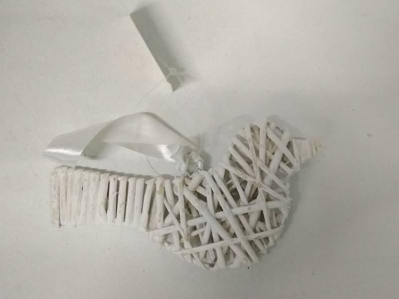 PTAK RATTAN BIAŁY 15 CM