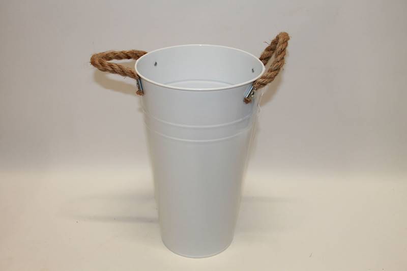 OSŁONKA METALOWA  BIAŁA H:30 CM; ŚR: 18 CM