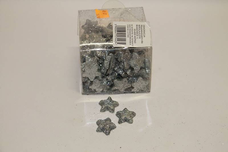 GWIAZDKA STYROPIAN BROKAT SILVER