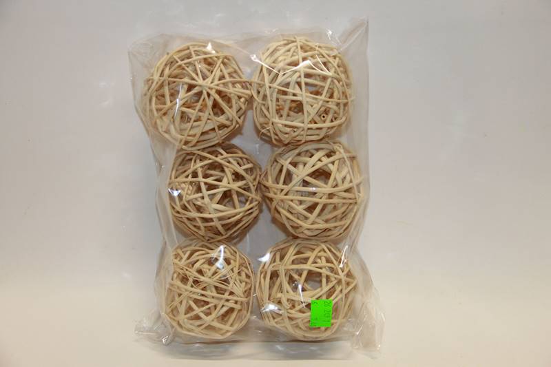 KULA RATTANOWA ECRU 8 CM /6 szt.
