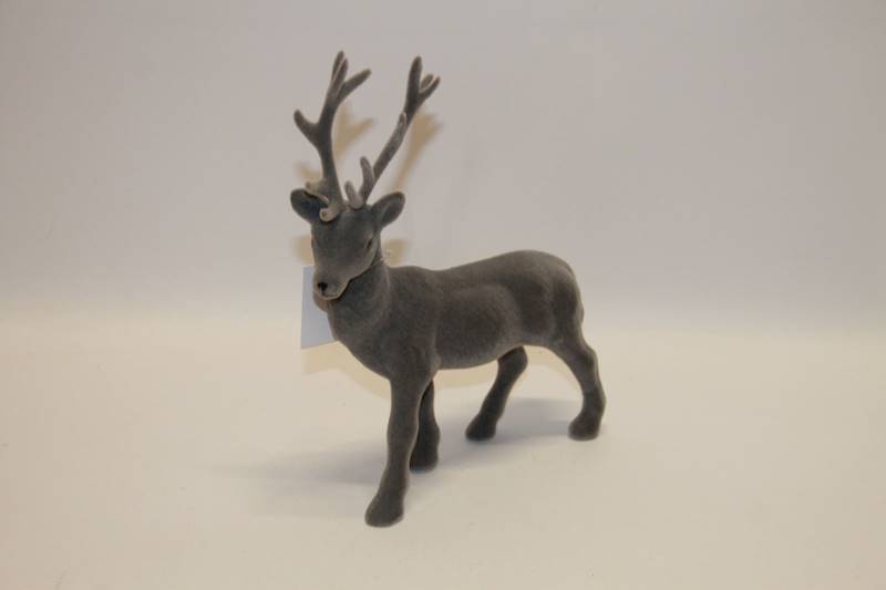 RENIFER FLOKOWANY SZARY 27,5 CM