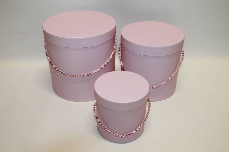 FLOWERBOX S/3 20/18/13 CM  LT. PINK