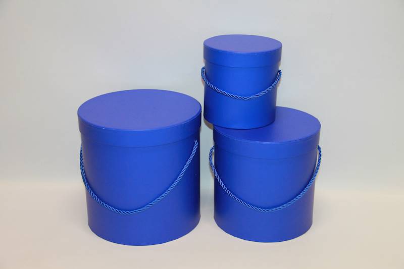 FLOWERBOX S/3 20/18/13 CM ROYAL BLUE