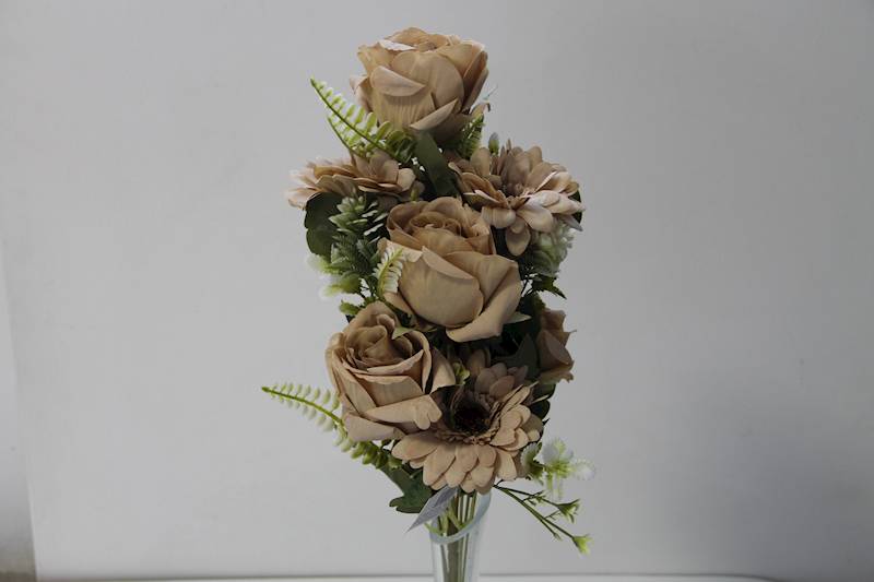 BUKIET RÓŻA GERBERA X 9 • ,;: DELICATE BROWN 3164A