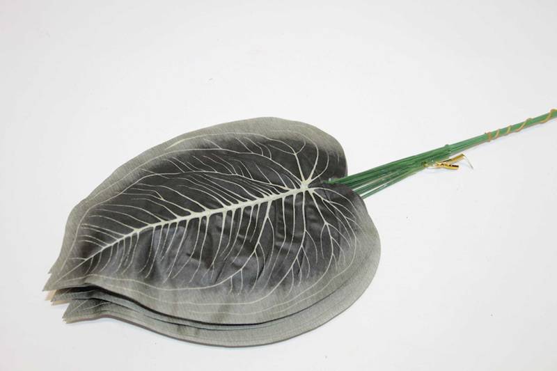 HOSTA LIŚĆ 47 CM SZARO CZARNY