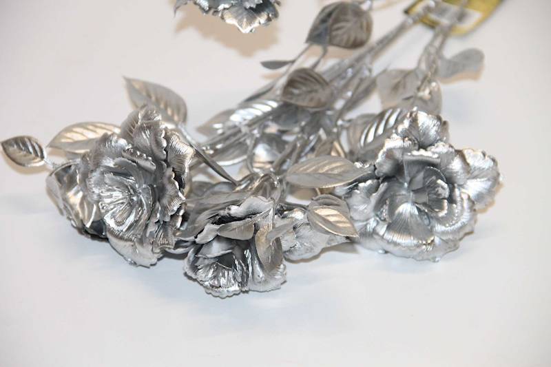 GAŁĄZKA RÓŻY ZŁOTA/SREBRNA