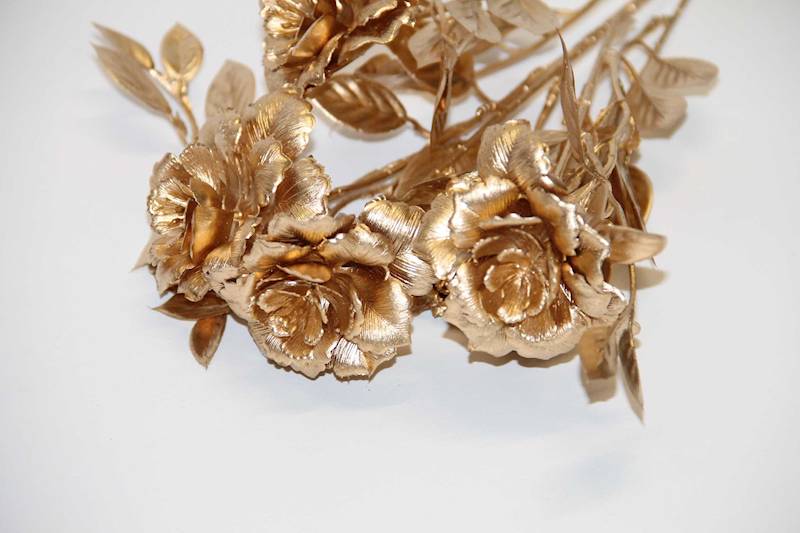 GAŁĄZKA RÓŻY ZŁOTA/SREBRNA