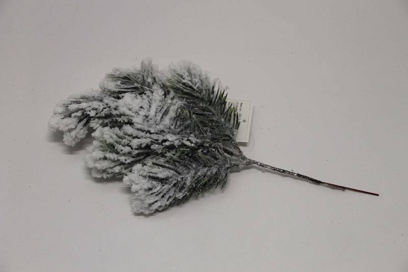 GAŁĄZKA ŚWIERK ŚNIEG/BROKAT 30 CM 