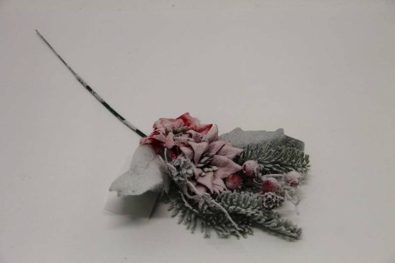 PIK/GAŁĄZKA ŚWIĄTECZNA GWIAZDA CZERWONA ŚNIEG 38 CM