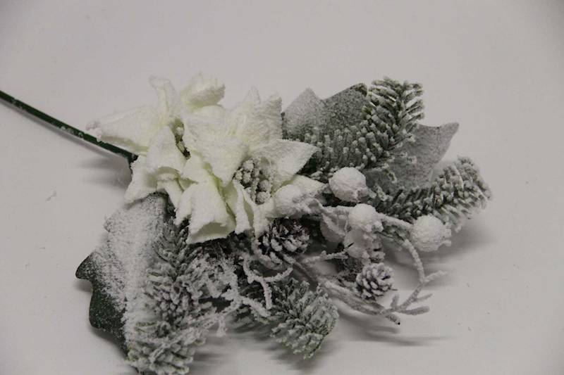 PIK/GAŁĄZKA ŚWIĄTECZNA GWIAZDA BIAŁA ŚNIEG 38 CM