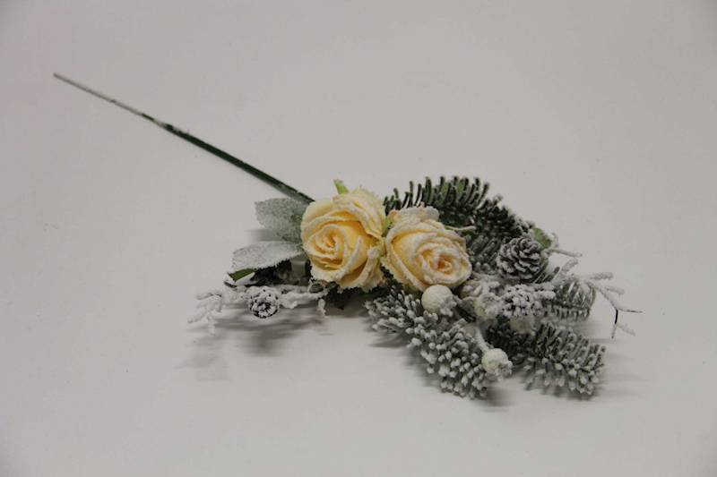 PIK/GAŁĄZKA RÓŻA KREMOWA ŚNIEG 38 CM