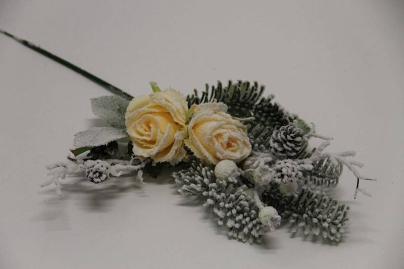 PIK/GAŁĄZKA RÓŻA KREMOWA ŚNIEG 38 CM