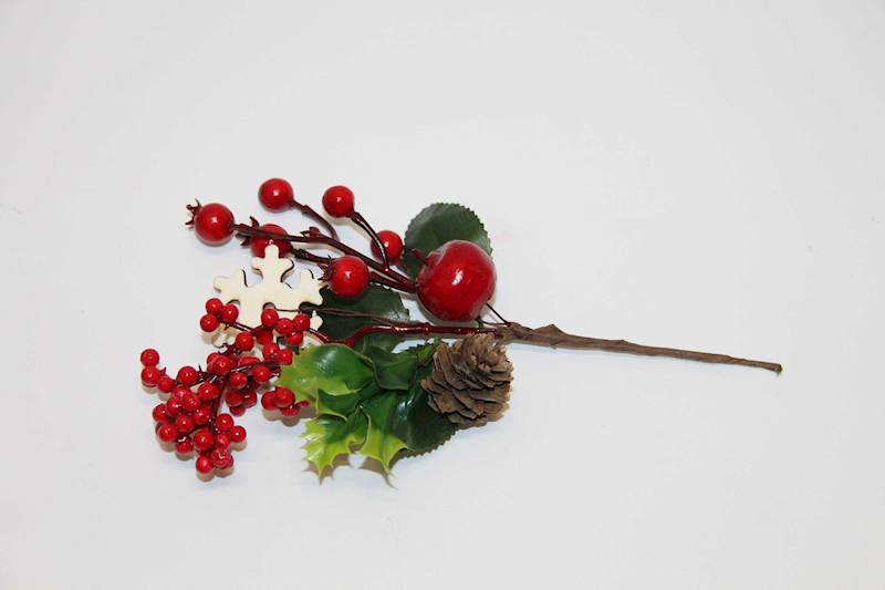 GAŁĄZKA ŚWIĄTECZNA JABŁKO JARZĘBINKA SZYSZKA GWIAZDKA