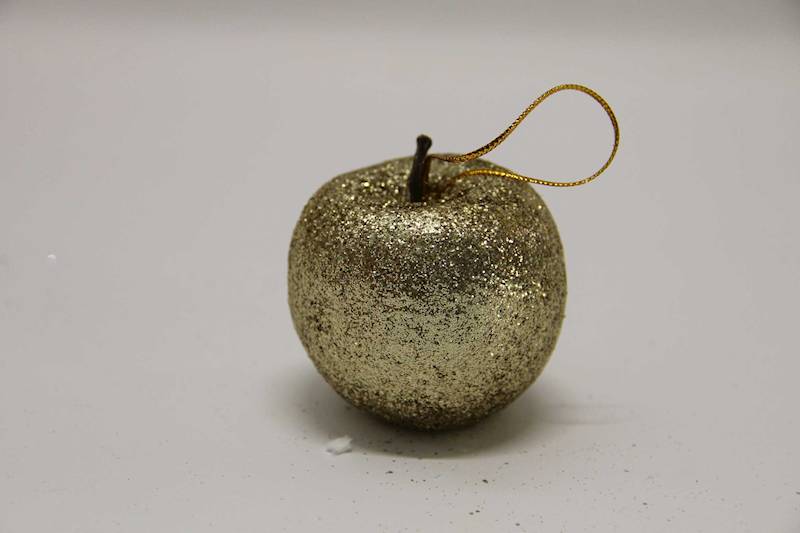 JABŁUSZKO Z ZAWIESZKĄ 6 SZT GOLD BROKACONE