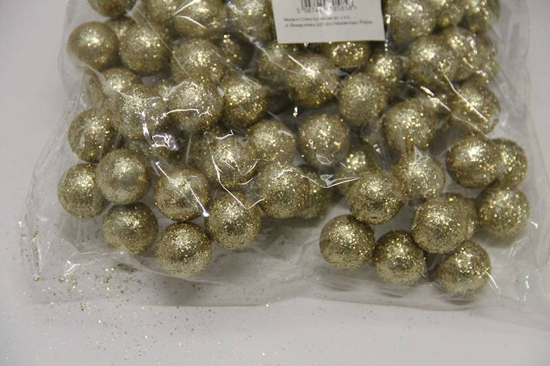 BOMBKI STYROPIANOWE BROKACONA 2,5 CM  1 WIĄZKA = 12 SZT. • ': 17 GOLD