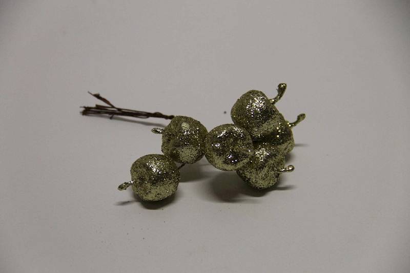 JABŁUSZKO GOLD GLITTER 1 WIĄZKA/6 SZT.