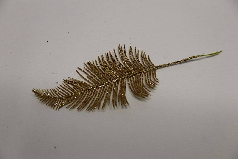 LIŚĆ PAPROCI BROKAT GOLD