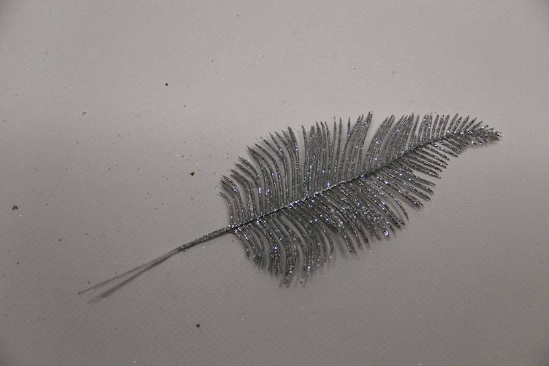 LIŚĆ PAPROCI BROKAT SILVER