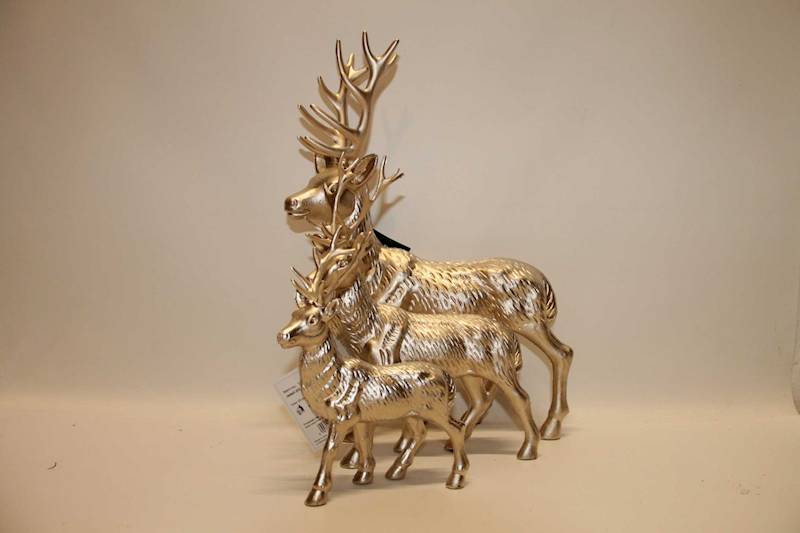 JELEŃ MALOWANY DUŻY ZŁOTY H 39,5 CM