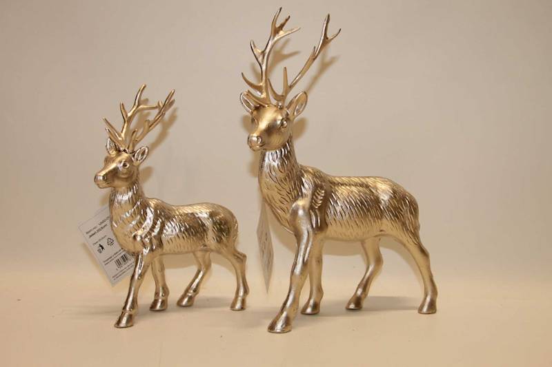 JELEŃ MALOWANY DUŻY ZŁOTY H 39,5 CM