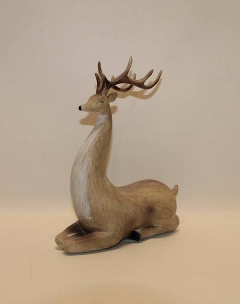 RENIFER SZARY LEŻĄCY 15X6X18