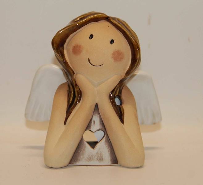 ANIOŁEK ŚWIECZNIK DZIEWCZYNKA PODPARTA RĘKAMI 11,5*7,9*12,4