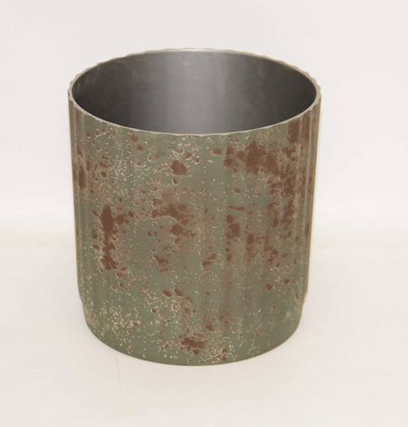 OSŁONKA W PRĄŻKI PLASTIK ZIELONO-GRAFITOWA 18*16,3*18