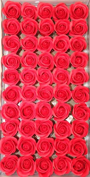 RÓŻA MYDLANA MAŁA 50 SZT. • ': RED.