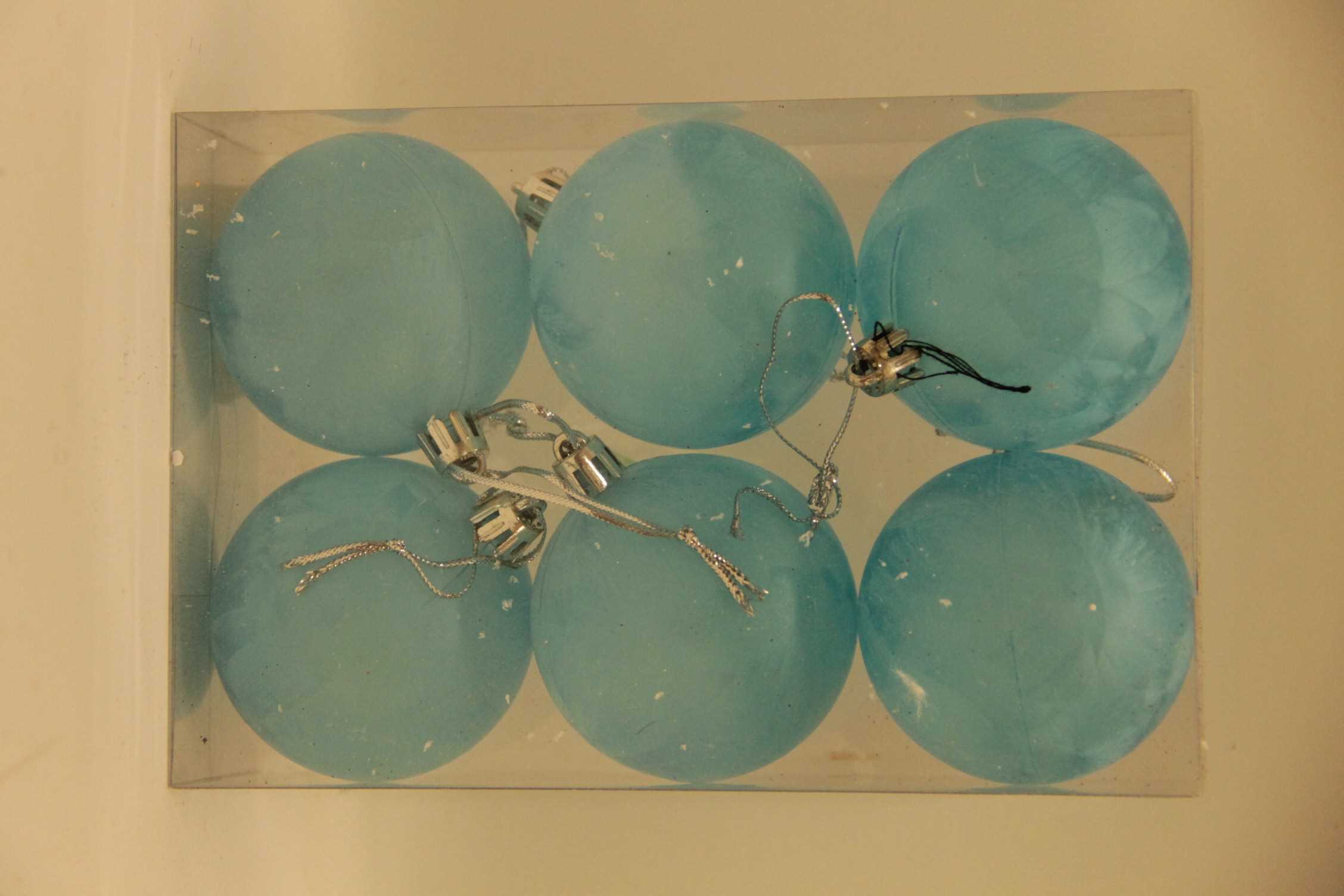 BOMBKI LODOWE 6 CM TURKUS 6 SZT.