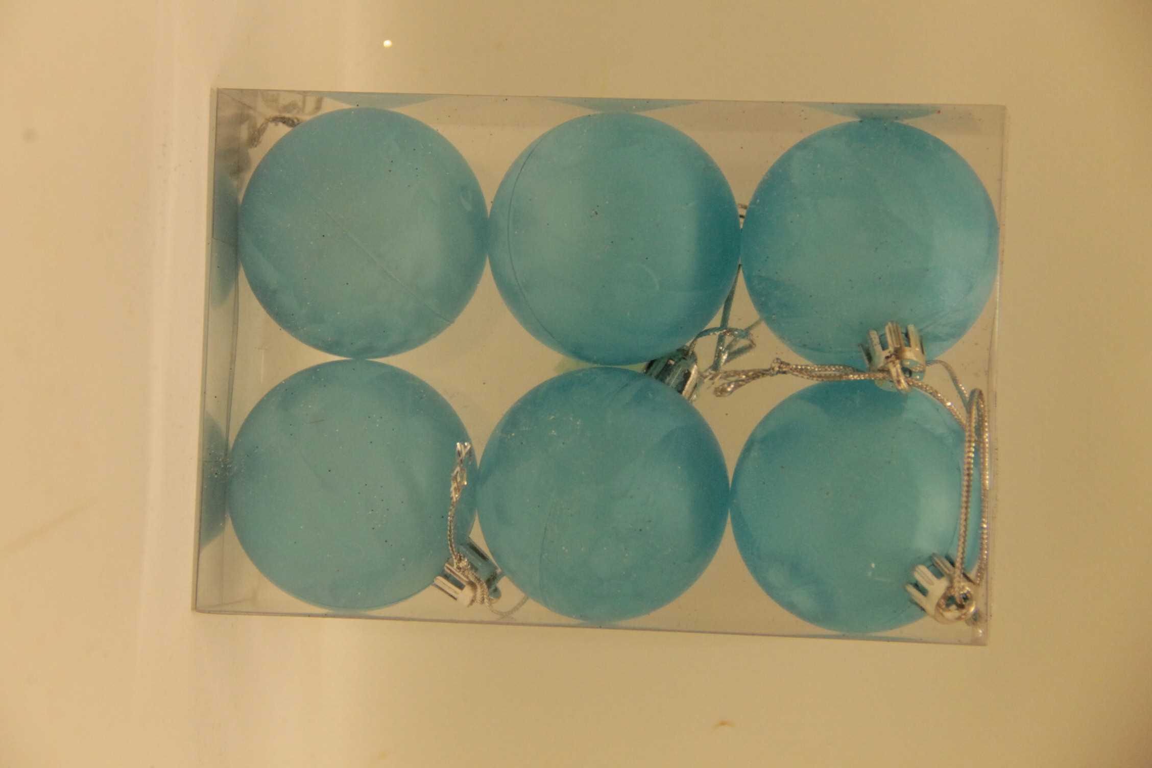 BOMBKI LODOWE 5 CM TURKUS 6 SZT.