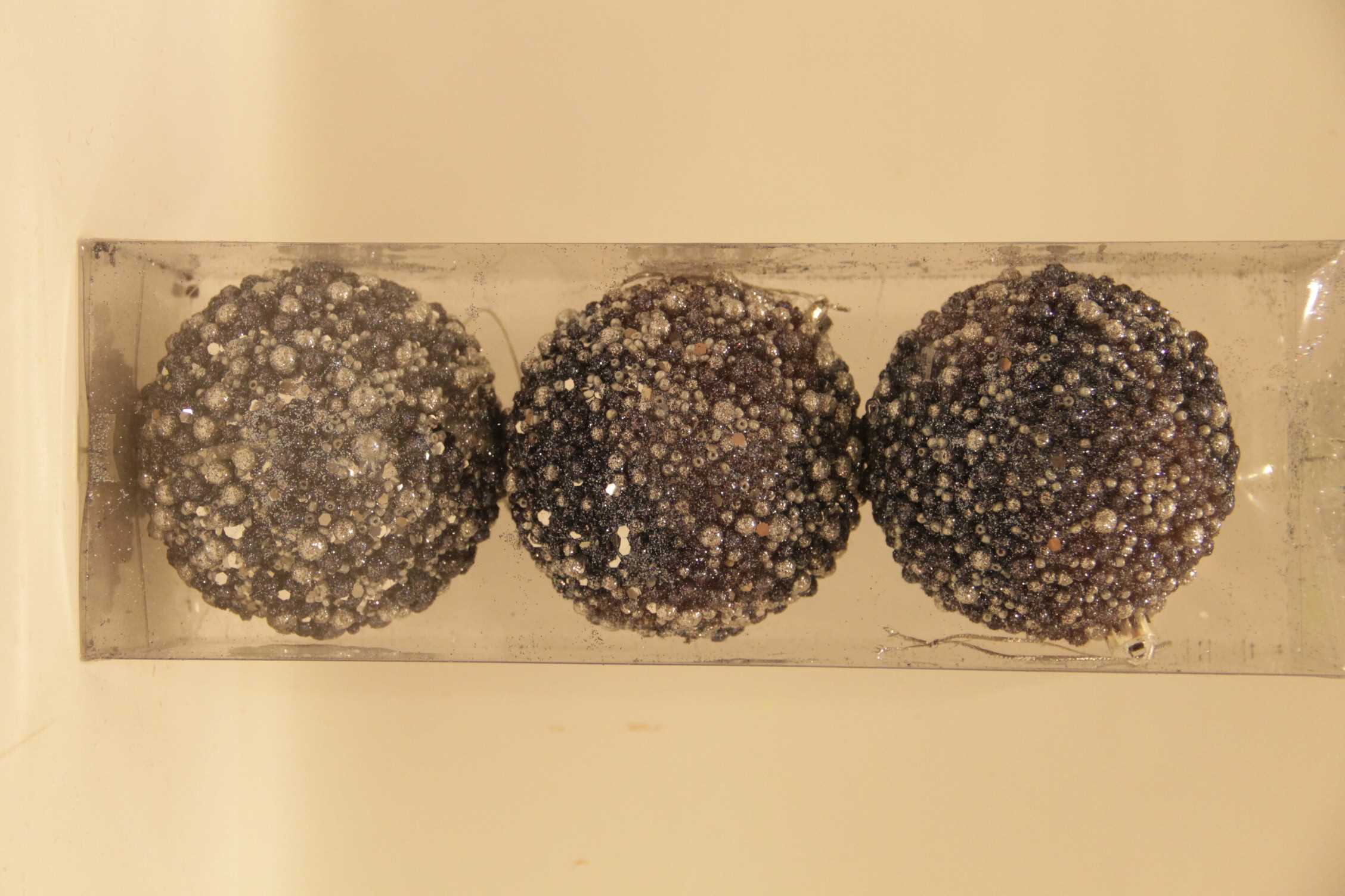 BOMBKI 8 CM GRANATOWE 3 SZT.