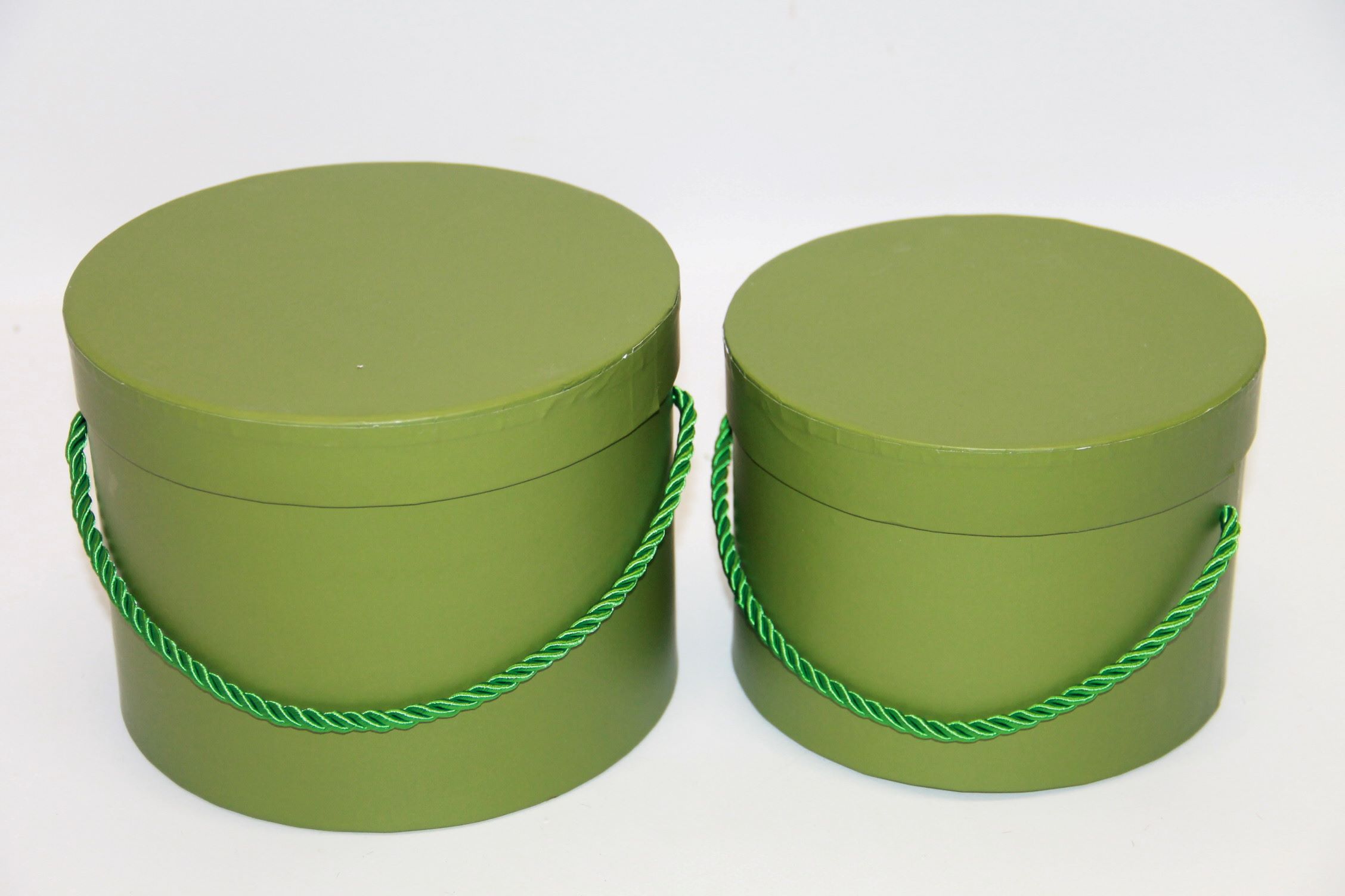 FLOWERBOX S/2 17X13 CM; 15X11 CM • ': DK.OL.GREEN