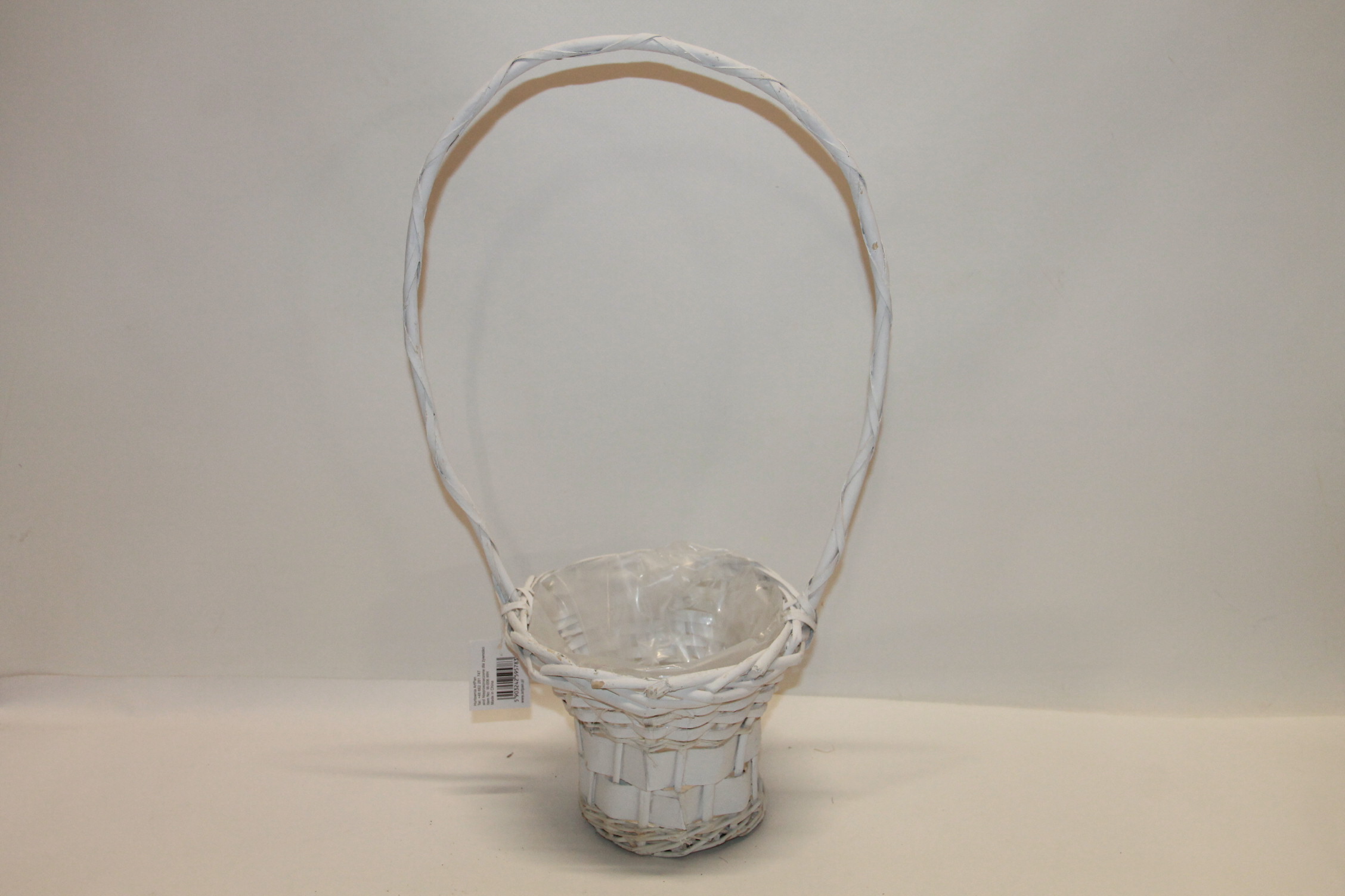KOSZYK WIKLINOWY OKRĄGŁY Z PAŁĄKIEM BIAŁY MAŁY