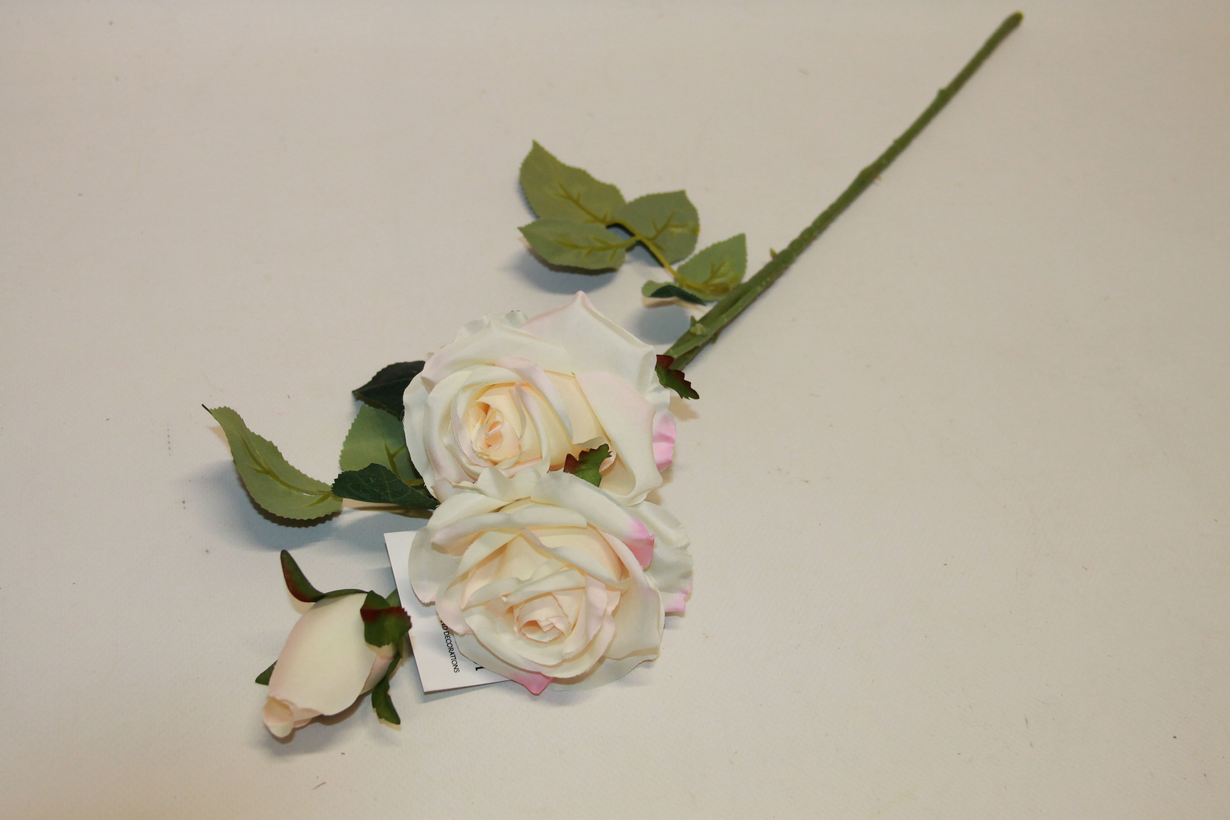 RÓŻA GAŁĄZKA 58CM biało-różowa