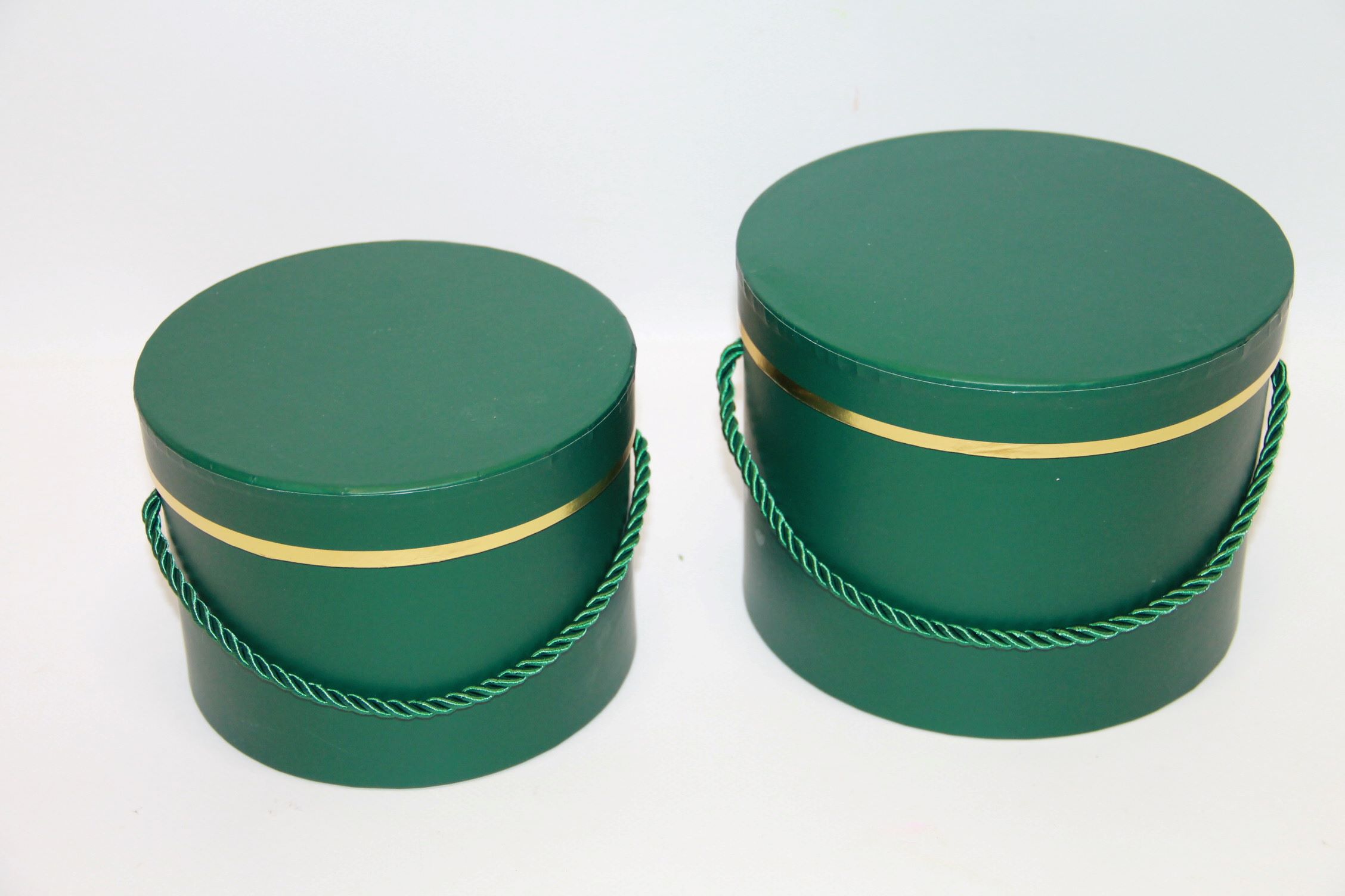 FLOWERBOX S/2 17X13 CM; 15X11 CM • ': DK.GREEN/GOLD