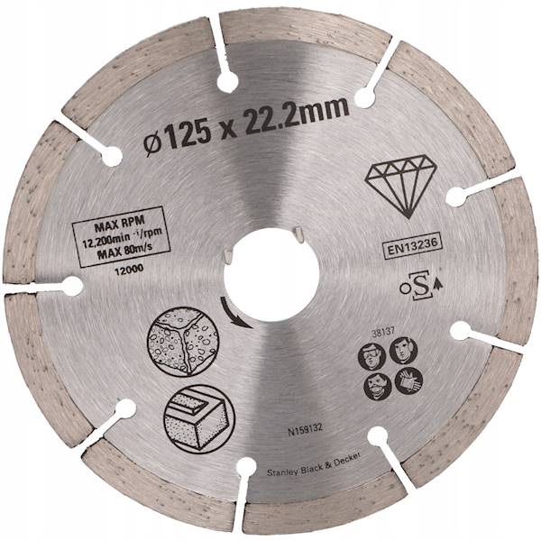 STA38137-XJ TARCZA DIAMENTOWA SEGMENTOWA DO CIĘCIA NA SUCHO 125MM